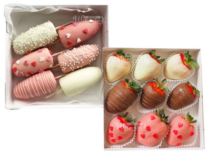 Клубника и бананы в шоколаде